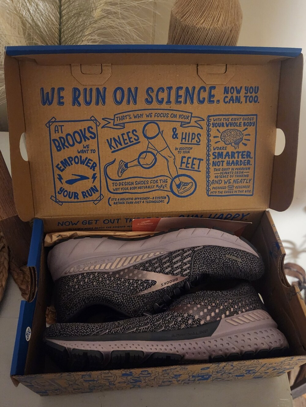 Brooks Womens Gray and Purple Knit Sneakers